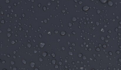 Water drops, rain, wet floor, 3D illustration