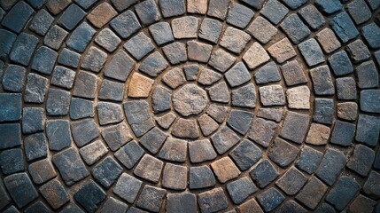 Circular cobblestone texture background