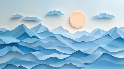 Powder Blue Mountain Shadows with Soft Sun