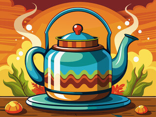 
vector of  Boiling kettle