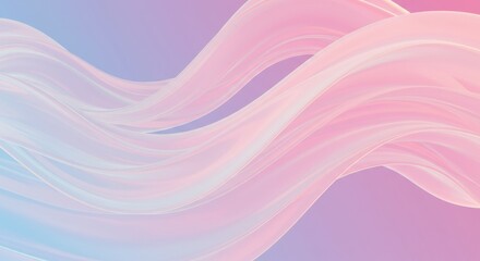 Soft pastel waves, gentle flowing curves, abstract background, pink and lavender hues, ethereal atmosphere, smooth gradients, dreamlike texture, fluid motion, delicate brushstrokes, minimalist design,