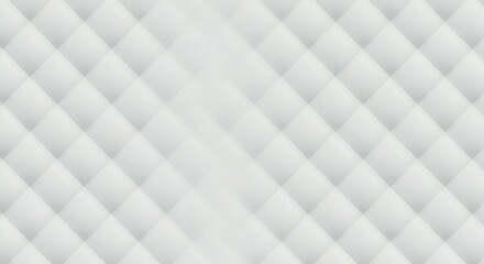 Fototapeta premium Quilted texture, white fabric, diamond pattern, soft surface, close-up, seamless pattern, padded material, luxury upholstery, minimalist design, geometric shapes, monochrome, tactile surface, clean ae