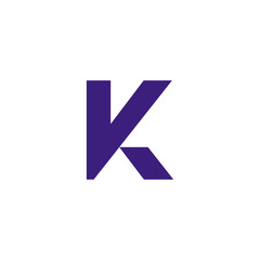 K letter Logo Modern Simple Clean Purple Color