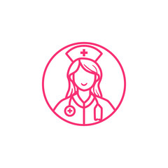 Nurse Outline Modern Simple Logo Icon Vector 