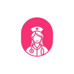 Nurse Outline Modern Simple Logo Icon Vector 