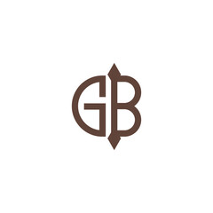 GB Letter Logo Design Clean Modern Arrow Hexagon