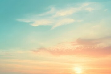 Fototapeta premium Vibrant sunset hues blend in the sky as daylight fades over a tranquil horizon in an enchanting evening