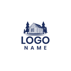 Rustic House Modern Clean Logo Design 