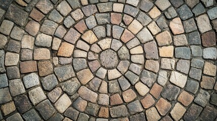 Paving Circular Pattern. Stone floor
