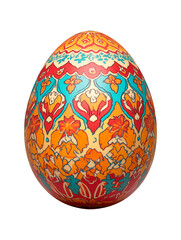 Fototapeta premium Colorful Easter egg showcasing intricate patterns for springtime celebrations, multicoloured Easter bunny egg without shadow png image, Easter egg hunt