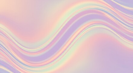 Pastel waves, soft gradient, abstract background, flowing lines, iridescent colors, gentle curves, dreamy atmosphere, smooth texture, ethereal pattern, subtle rainbow hues, undulating forms, soothing 