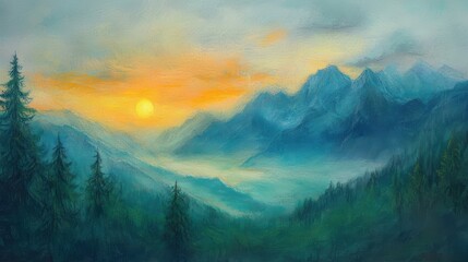 Obraz premium Serene Paper Alps at Dawn