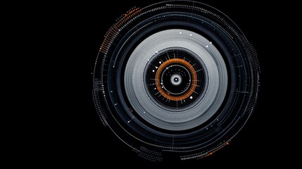 Abstract Circular Design with Geometric Shapes and Digital Elements