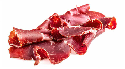 thin slices of meat on table