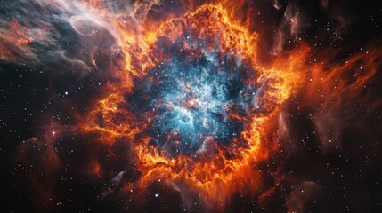 A hyper-realistic galactic explosion reshapes a nebula into an intricate cosmic mandala