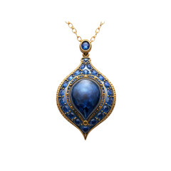 Elegant Blue Sapphire and Gold Pendant Necklace