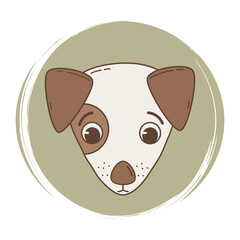 Cute hand drawn logo design template, icon and badge for social media highlights cover with sweet dog expression