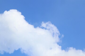 Serene Blue Sky with Puffy Cumulus Clouds