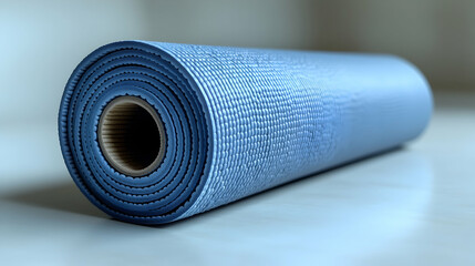 Photo Rolled Blue Exercise Mat Fitness Wellness Health