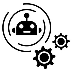 Robotic Process Automation Glyph Icon