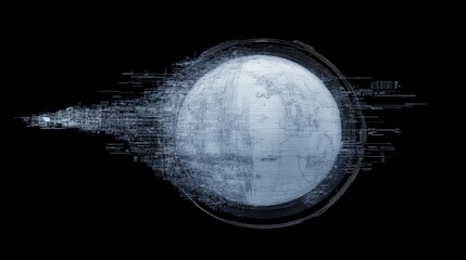 Digital Globe with Dynamic Data Flow and Futuristic Design