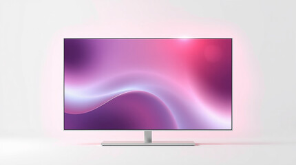 Naklejka premium Modern Smart TV with Ambient Backlight and Colorful Abstract Screen