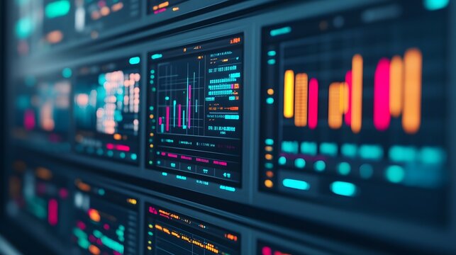 Digital Dashboard Displaying Real-Time Industrial Analytics and Metrics