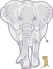 Un éléphant et une souris