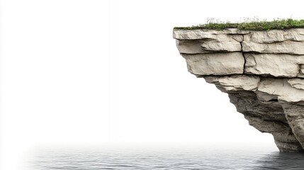 Elevated Rocky Cliff Edge Over Water