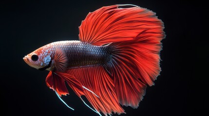 Stunning Red Betta Fish  Siamese Fighting Fish  Aquatic Life