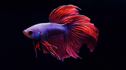 Stunning Red and Blue Betta Fish  Siamese Fighting Fish  Aquatic Life