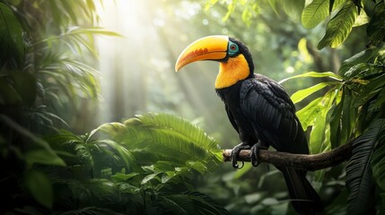 Majestic Toucan in Lush Rainforest