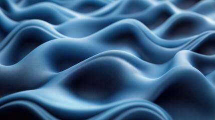 Obraz premium Smooth blue fabric waves create serene and calming texture. gentle folds and curves evoke sense of tranquility and elegance