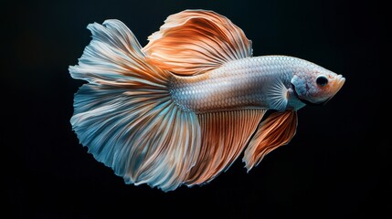 Fototapeta premium Elegant Siamese Fighting Fish Aquatic Life Colorful Tail