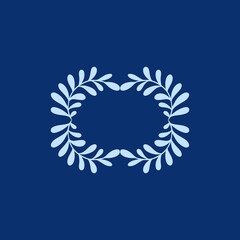 Abstract Frame Blue Background