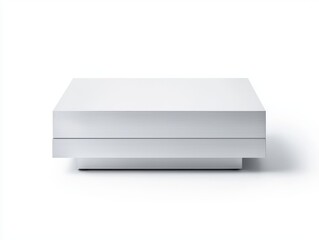 Sleek silver steel table surface, isolated on a white background, perfect for product display, mockups, and modern industrial design concepts