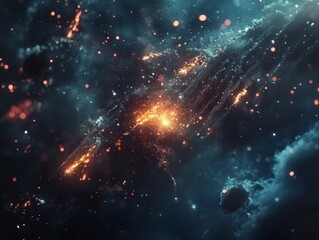 Fototapeta premium Stunning Abstract Galaxy With Vibrant Stars And Cosmic Dust