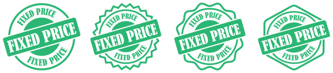 fixed price vector badge for marketing labels on white background. Pricelock seal for ecommerce tags. fixrate icon for digital sale labels. round fixed price badge collection. Vector illustration