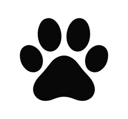 Cat paw print. Paw print vector icon