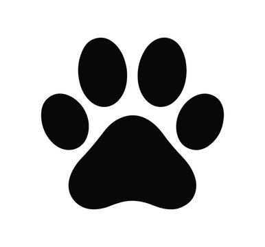 recommend clip art: Cat paw print. Paw print vector icon