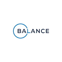 typography balance logo design, circle graphic vector