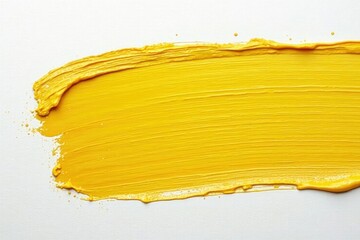 A brush strokes a thick honey coat on a blank white canvas, coating, canvas
