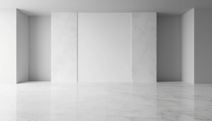 Fototapeta premium White marble floor with subtle texture and soft lighting, creating a sophisticated and neutral backdrop for branding or product placement