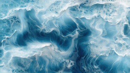 Obraz premium Fluid blue abstract texture with foamy details and dynamic swirling patterns