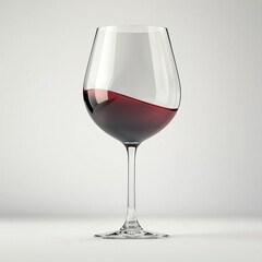 Wine glass filled with red wine isolated on white background