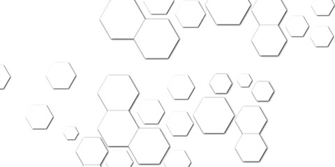 Abstract technology white and grey geometric hexagon shape on transparent background vector.