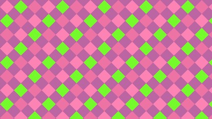 Geometric Pattern of Pink and Lime Green Diamonds