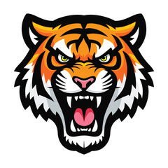 Flat color vector esparto tiger logo isolated white
