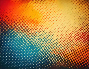 Vintage halftone background digital art distressed aesthetic abstract design textured patterns colorful dots