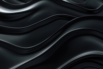 Fototapeta premium Elegant abstract black waves with smooth textures and graceful curves